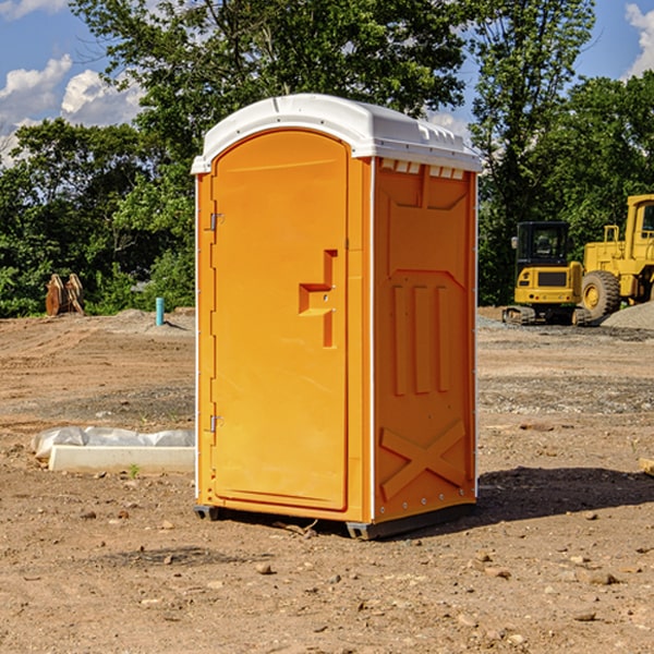 how often are the porta potties cleaned and serviced during a rental period in Oak Springs